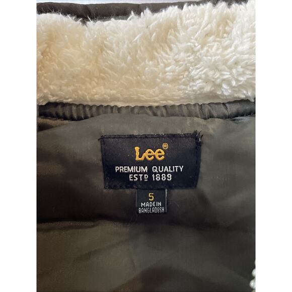 Lee Camouflage Puffer Vest Boys Size 5 Fleece Neck Pockets Camo Lined Full Zip - Picture 6 of 11